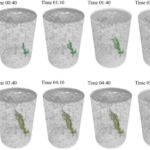 Vizualizace šíření poškození v cementové maltě v průběhu prvních čtyř hodin tuhnutí