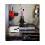 Detail μXCT sestavy se vzorky cementové malty osazané termočlánky